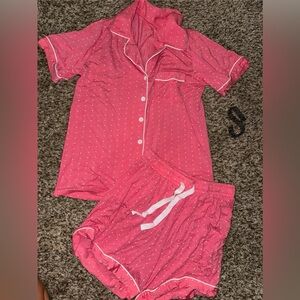 Pink polka dot pj’s